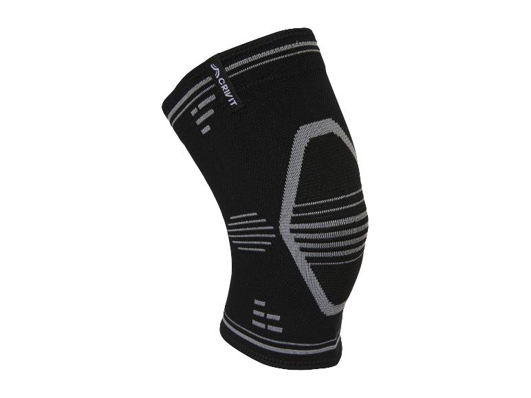 Genouillère de compression noire avec détails gris pour le sport