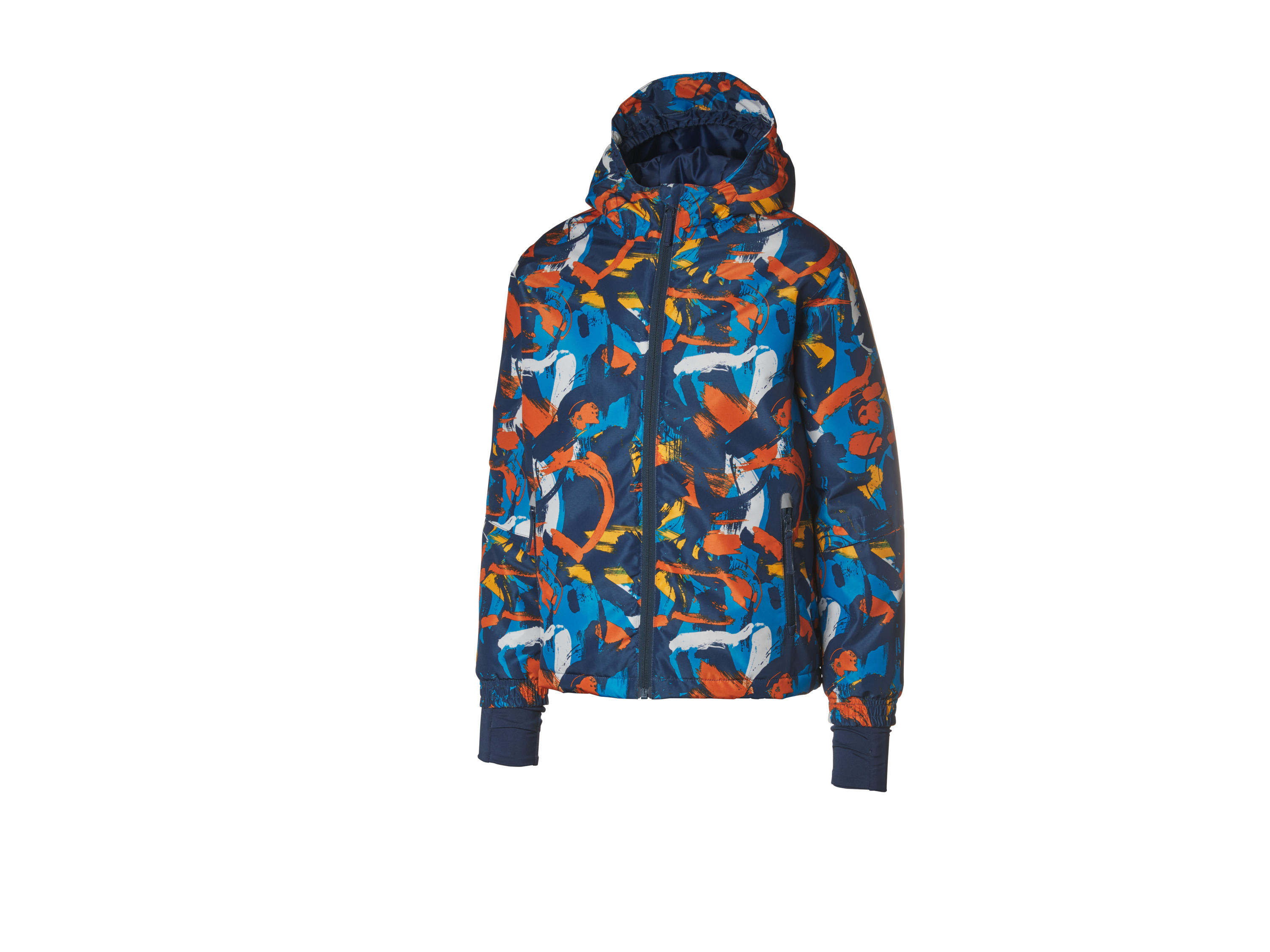 CRIVIT Veste de ski garçon (8-10 ans, bleu marine/bleu/orange)