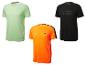 T-shirts Crivit : vert clair, orange, noir avec inscription éco-responsable.