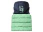 Gilet enfant à capuche bleu marine et vert menthe avec l'inscription «LET'S»