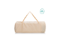 Housse de lit bébé portable beige avec poignées, avec icône de voyage.
