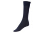 Une paire de chaussettes mi-hautes bleu foncé.