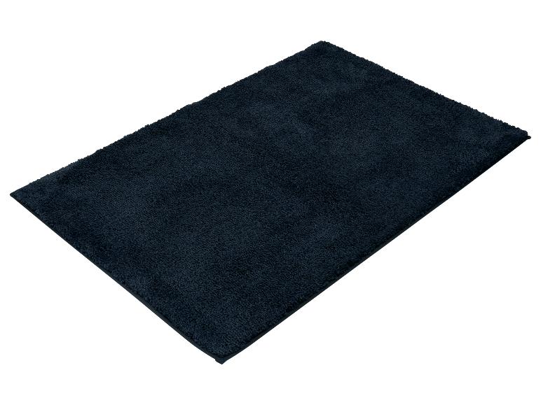 Tapis de bain rectangulaire bleu foncé