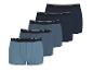 Boxers homme ESMARA MEN, lot de 5 en différentes nuances de bleu avec des ceintures noires.
