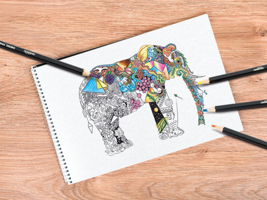 crelando® Crayons de couleurs d'artiste, sous étui métallique, kit de 40