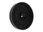 Montre murale noire, design minimaliste.
