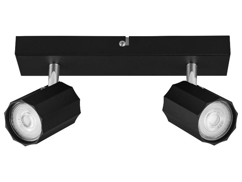 Spot double noir avec ampoules LED.