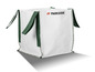 Un sac blanc Parkside avec des poignées vertes.