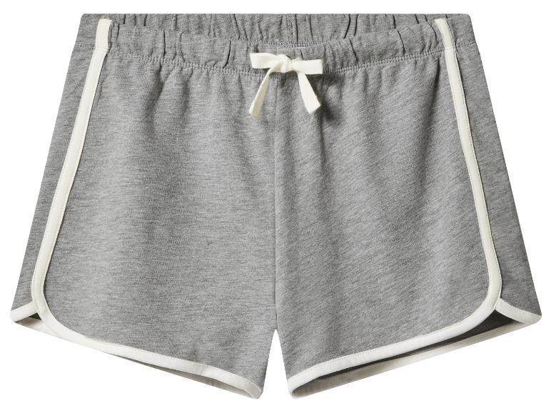 Short gris chiné avec liseré blanc et cordon de serrage à la taille