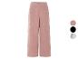 Pantalons amples en gaze de coton rose, noir et rayé.