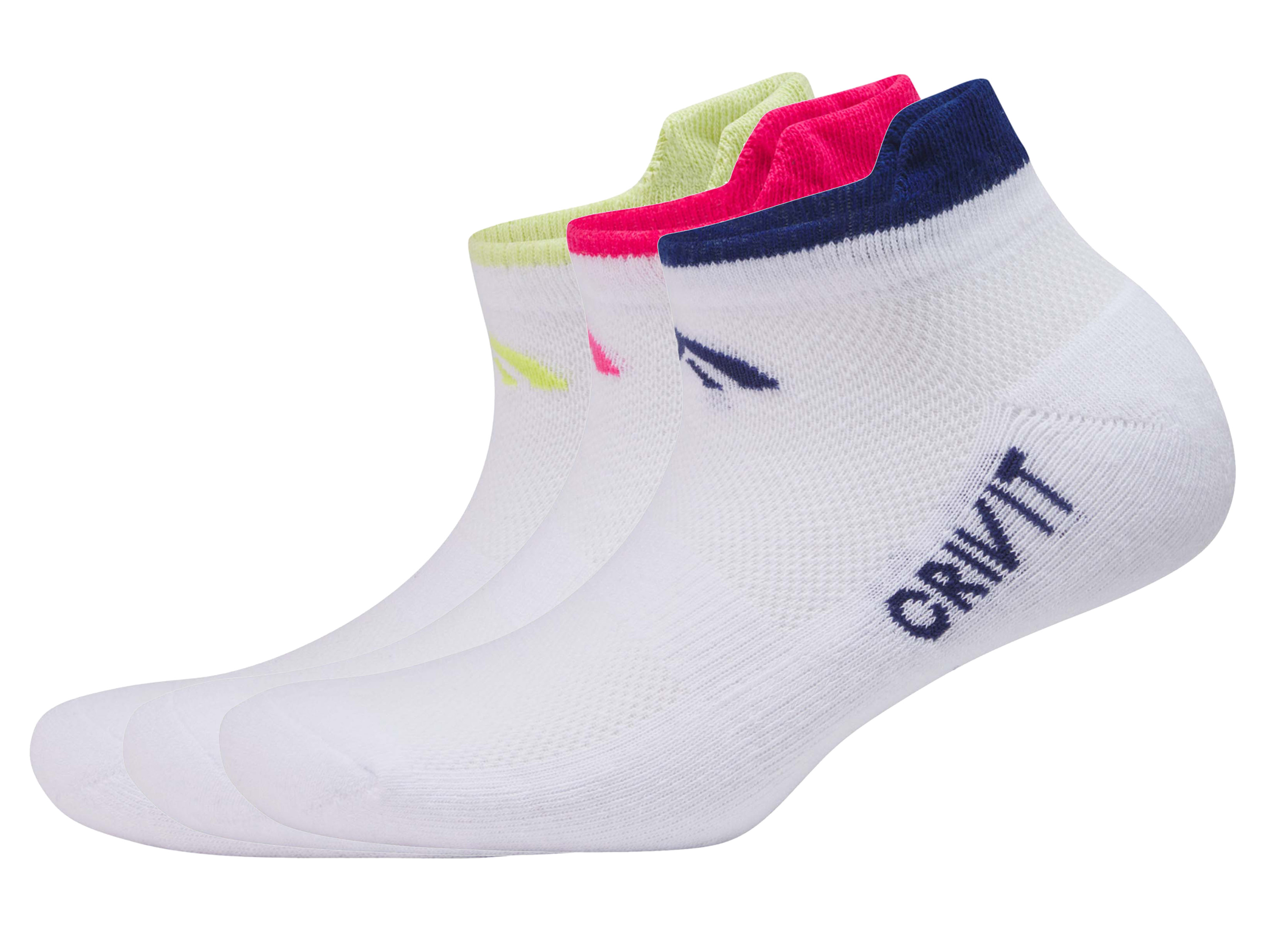 CRIVIT Chaussettes de sport femme (39-40, blanc/jaune/rose)