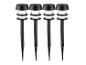 Quatre lampes solaires de jardin noires