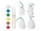 Kit de peinture de Pâques Crelando avec 4 figurines en céramique, 6 couleurs et 2 pinceaux.
