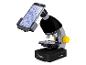 Microscope National Geographic avec support pour smartphone affichant des cellules bleues