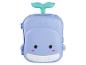 Sac à dos enfant en forme de baleine bleue avec nageoire caudale verte