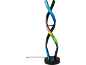 Lampe de table LED en forme de spirale avec éclairage multicolore.