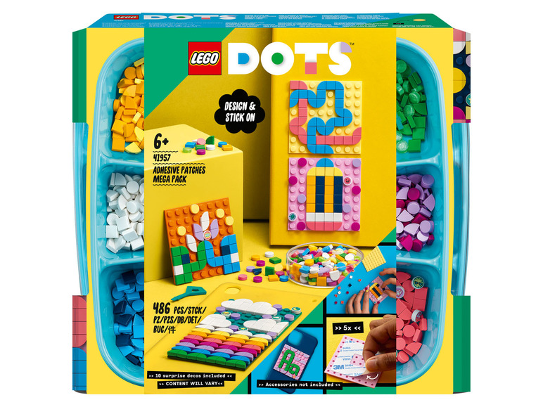 LEGO DOTS : Ensemble avec 486 tuiles adhésives pour créer et coller.