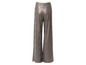 Pantalon marron à imprimé zèbre.