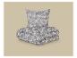 Parure de lit avec motif cachemire gris et blanc.