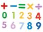 Chiffres et signes mathématiques colorés pour enfants.