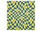 Un torchon jaune et bleu à carreaux avec le logo Lidl.