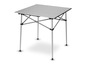 Une table pliante en aluminium pour le camping ou le pique-nique.