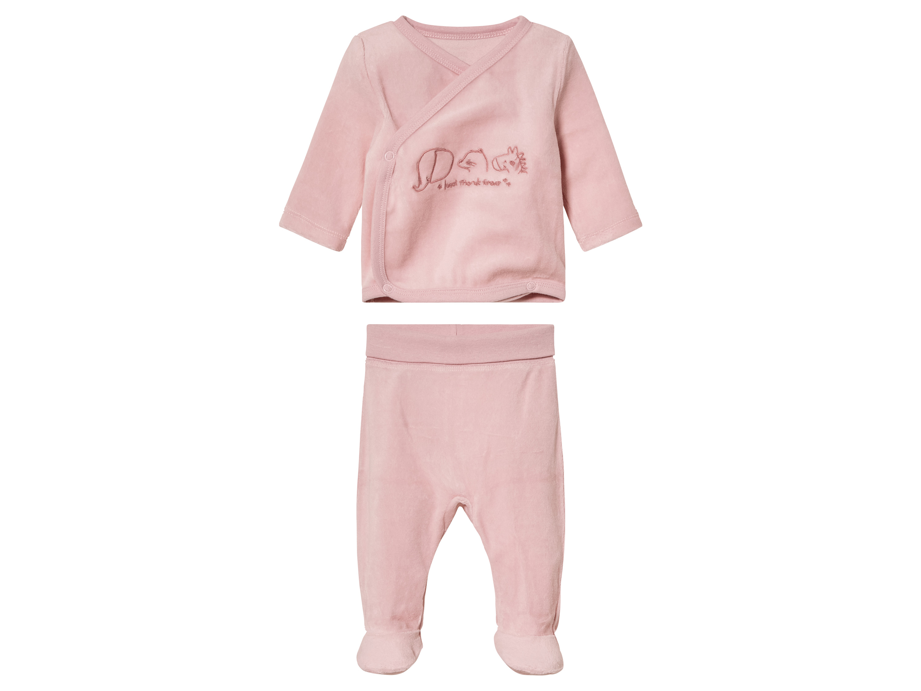 lupilu® Ensemble en velours bébé (rose, 0-2 mois)
