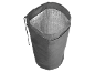 Sac isotherme gris avec intérieur réfléchissant, vu d'en haut.
