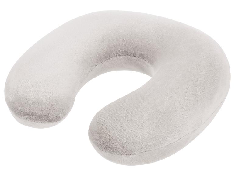 Oreiller de voyage gris clair en forme de U