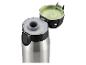 Thermos en acier inoxydable avec couvercle à rabat ouvert