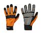 Gants de travail PARKISIDE orange et noir, vus de face et de dos.