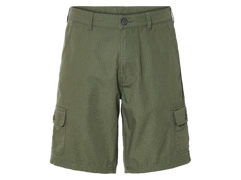 Shorts cargo vert olive à poches.