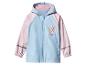 Une veste de pluie pour enfant bleu clair et rose avec un motif Elsa.