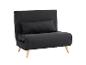 Fauteuil pliant noir avec coussin sur fond blanc