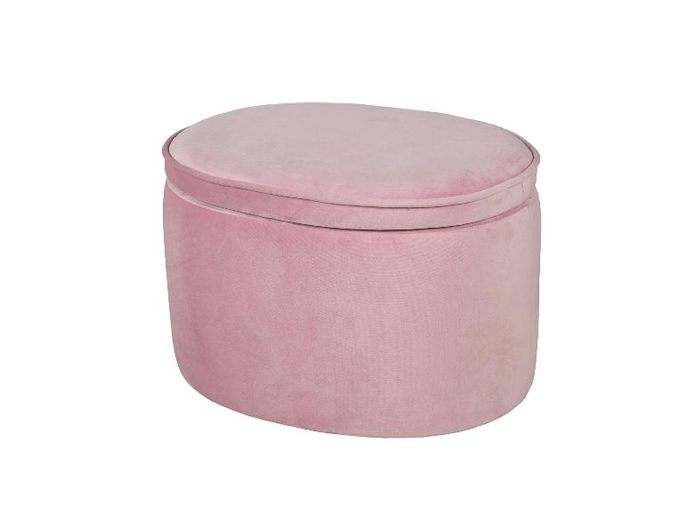 Pouf rond en velours rose