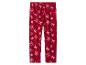 Pantalon de pyjama rouge avec flocons de neige et nœuds roses