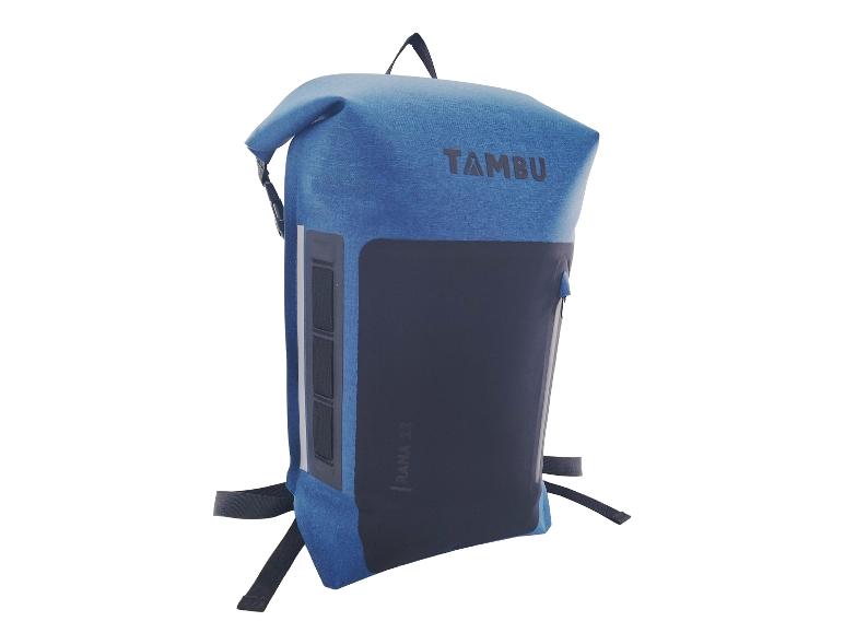 Sac à dos Tambu bleu, imperméable, design moderne.