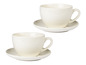 Deux tasses et soucoupes blanches.