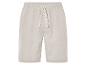 Shorts en lin beige, style décontracté.