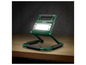 Une lampe de travail Parkside verte avec un pied réglable.
