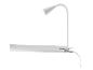 Une lampe de lecture flexible blanche avec une pince.