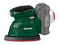 Une ponceuse Parkside X20V Team verte avec une batterie grise.