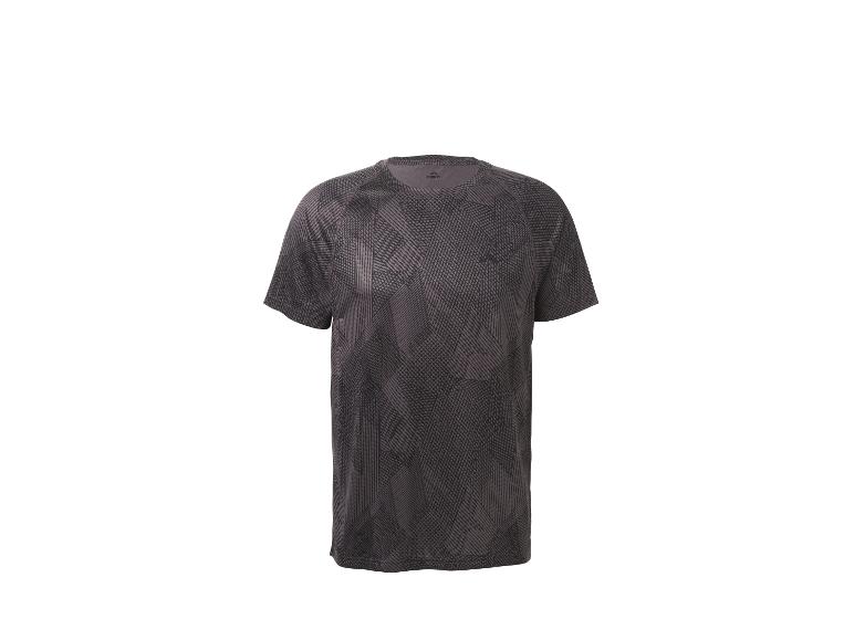 T-shirt de sport gris foncé à manches courtes avec un motif géométrique