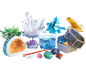 Kit scientifique de culture de cristaux avec cristaux colorés, pierres et outils