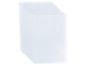 Une pile de classeurs en plastique blancs.