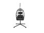Fauteuil suspendu œuf avec coussin gris foncé et support noir
