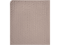Couverture matelassée marron clair avec de petits motifs en croix brodés.