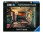 Puzzle Ravensburger de 1000 pièces représentant une pièce abandonnée avec des bibliothèques et des machines à coudre.