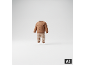 Ensemble bébé avec un sweat-shirt marron à tête d'ours et un pantalon rayé.
