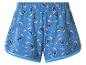 Short bleu avec motif de personnage de dessin animé et motifs lune/étoiles.